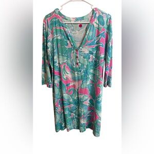 Lilly Pulitzer Pink and Green Midi Dress
